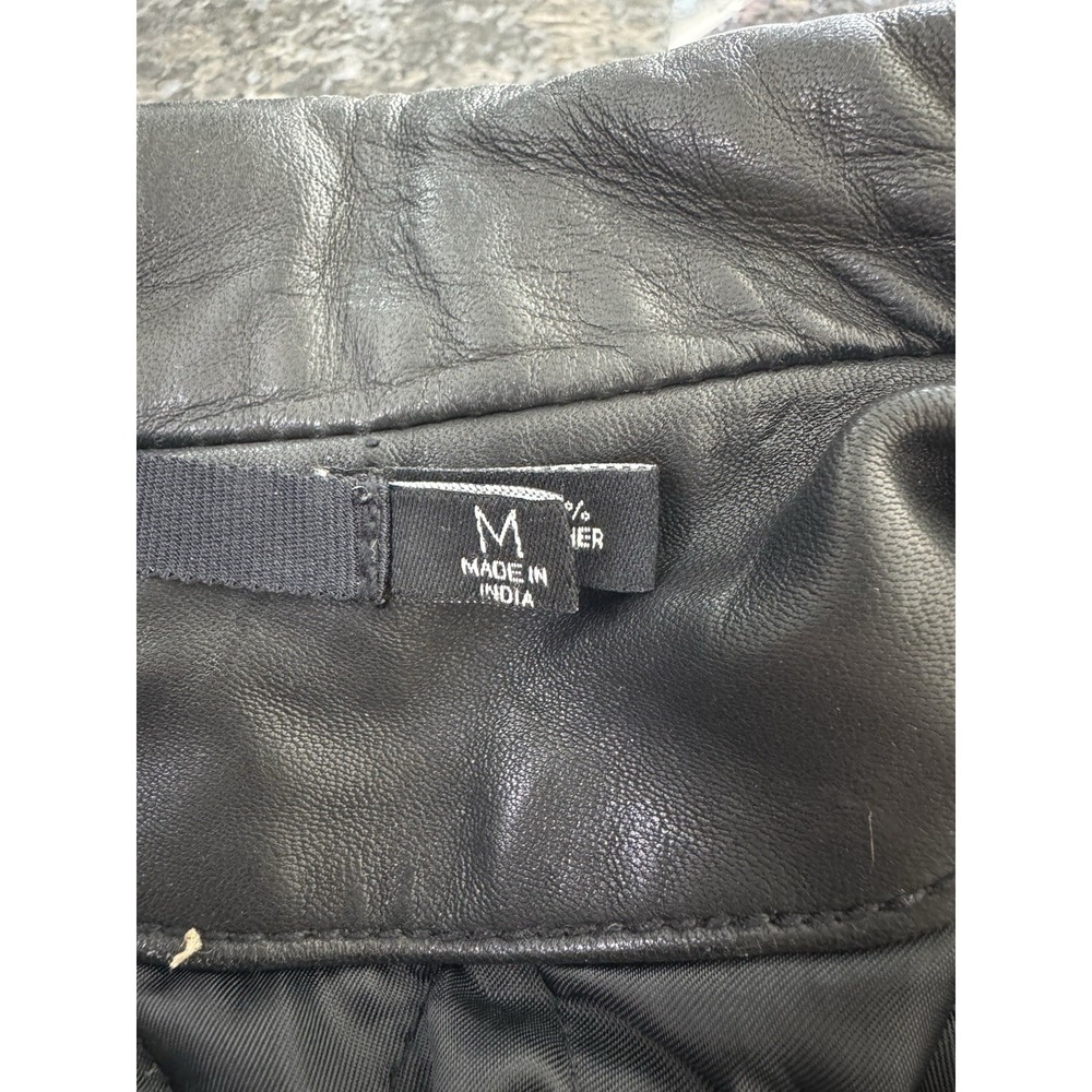 BLK DNM Black Vintage Distressed Perfecto Moto Leather Jacket. Glass Beads Med - Picture 3 of 15